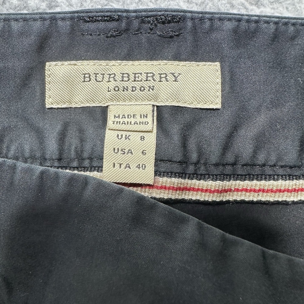 Burberry Jeans Women's 6 Black Chino Casual Capri Vtg‎ London Preppy Academia - Picture 7 of 10